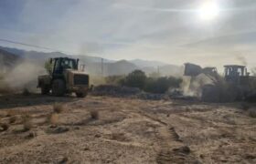 تخریب ساخت و سازهای غیر مجاز اراضی کشاورزی و اراضی ملی شهرستان داراب