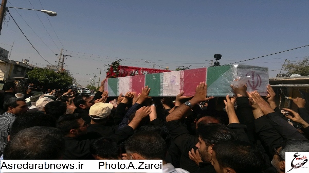 تشییع دو شهید گمنام در داراب و فدامی/  مردم شهر فدامی میزبان شهدای گمنام/گزارش تصویری